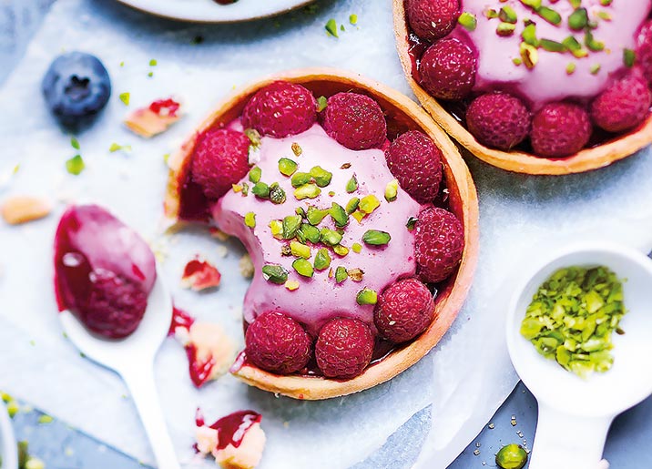 2 Tartelettes framboises meringuées