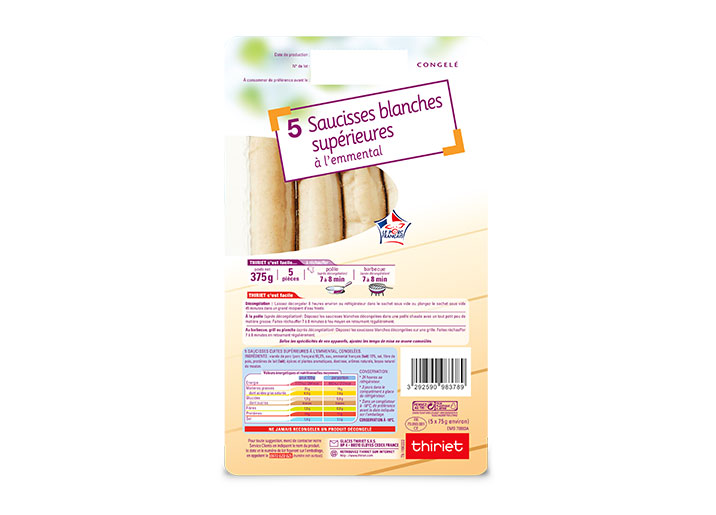 5 Saucisses blanches supérieures à l'emmental