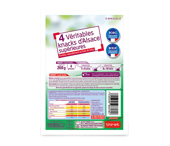 4 Véritables knacks d'Alsace supérieures