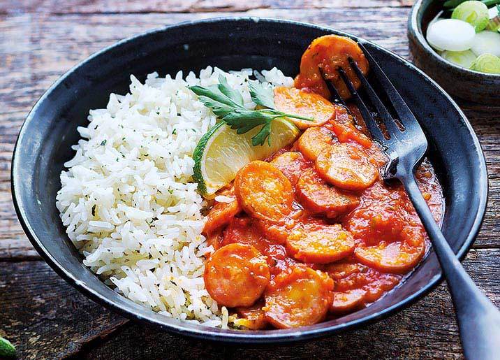 Rougail Saucisse Et Riz Basmati A La Coriandre Surgele Gamme