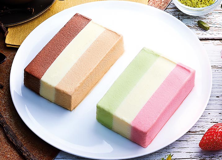 8 Tranches napolitaines noisette vanille chocolat