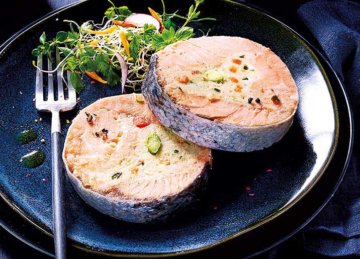 2 Tranches de filet de saumon farci