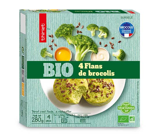 4 Flans de brocolis biologiques