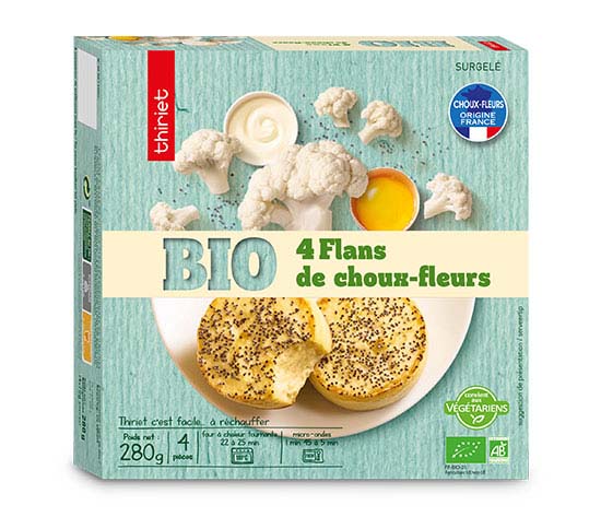 4 Flans de choux-fleurs biologiques