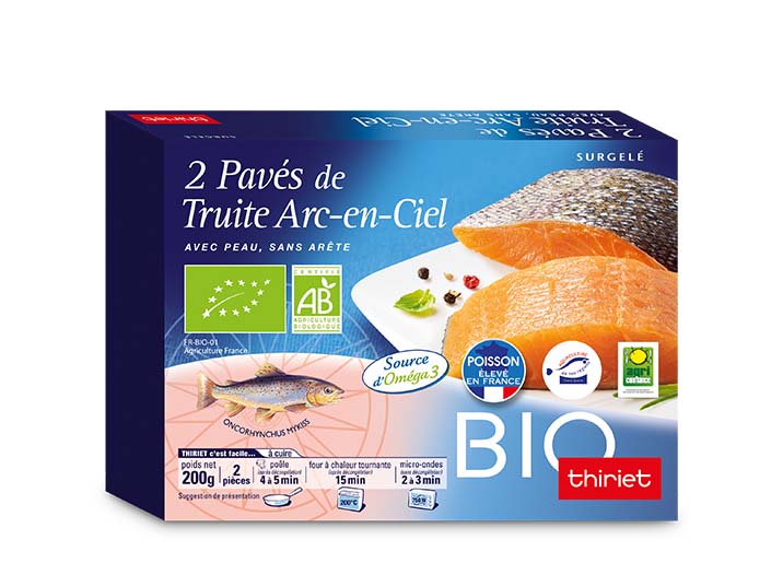 2 Pavés de truite arc-en-ciel avec peau biologique