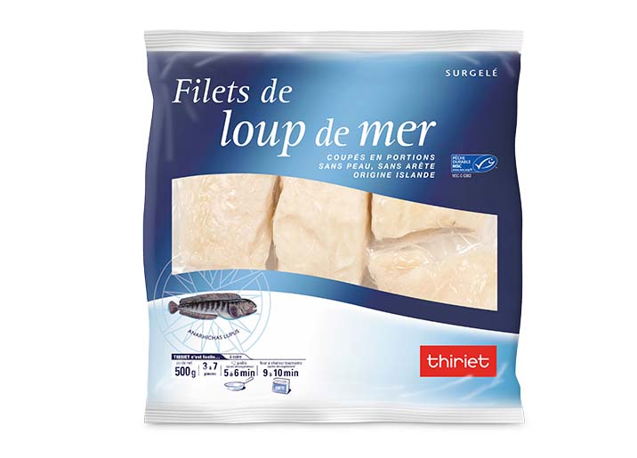 Filets de loup de mer coupés en portions