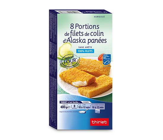 8 Portions de filets de colin d'Alaska panées