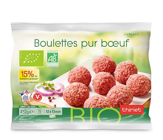 Boulettes biologiques pur bœuf 15% MG