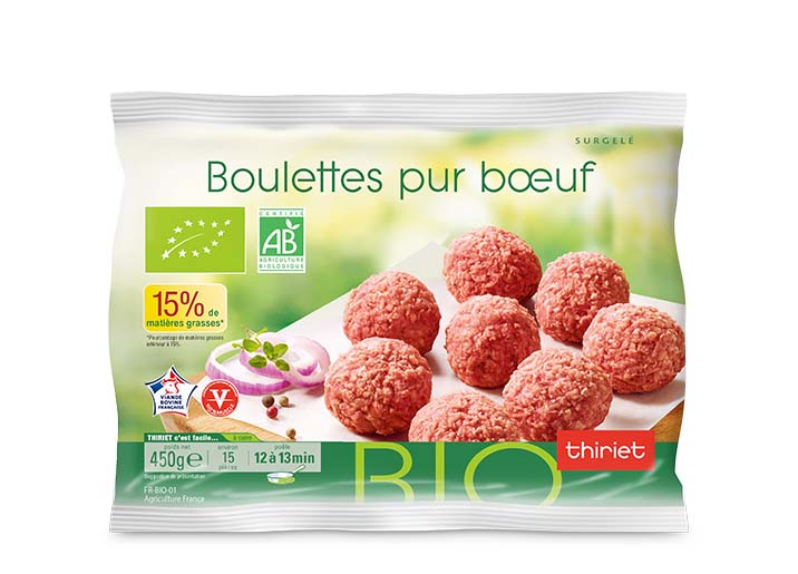 Boulettes biologiques pur bœuf 15% MG