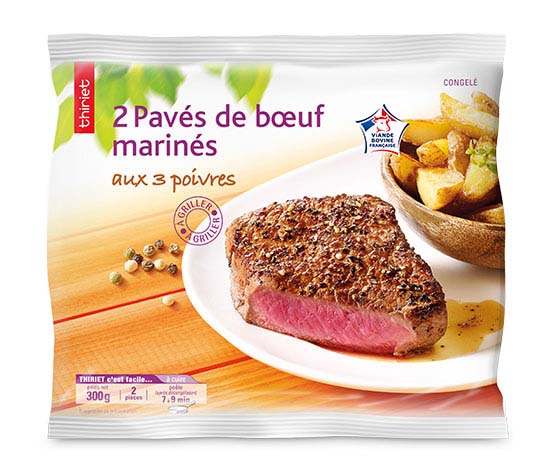 2 Pavés de bœuf marinés aux 3 poivres