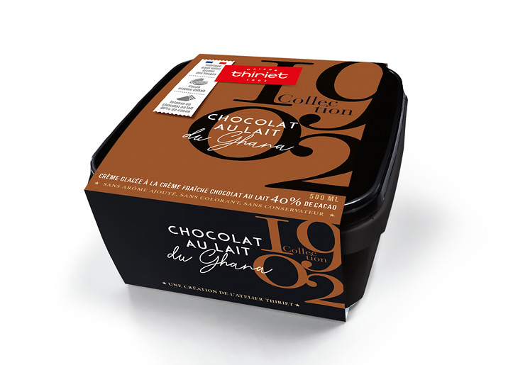 Crème glacée Chocolat au Lait du Ghana 40% cacao