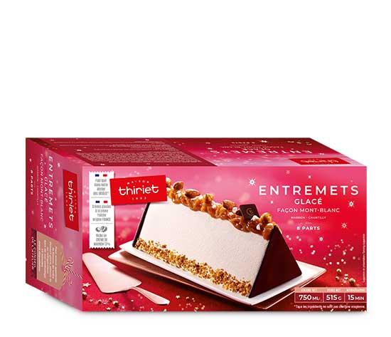 Bûche glacée façon Mont Blanc, marron - chantilly