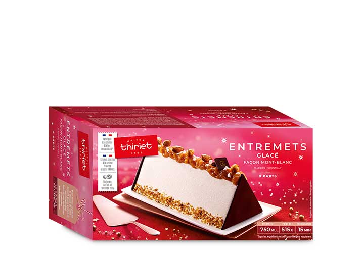 Bûche glacée façon Mont Blanc, marron - chantilly