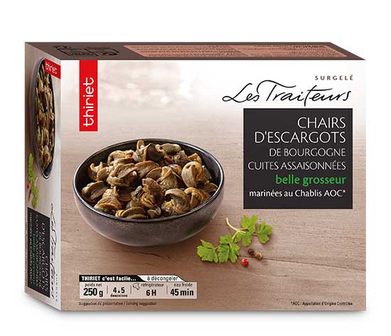 Chairs d'escargots de Bourgogne cuites