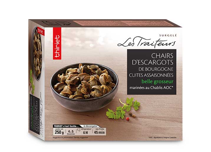 Chairs d'escargots de Bourgogne cuites