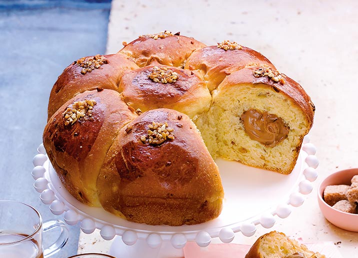 Brioche fourrée au praliné amande - noisette