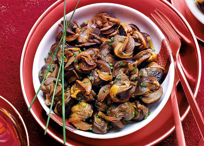 Chairs d'escargots de Bourgogne cuites