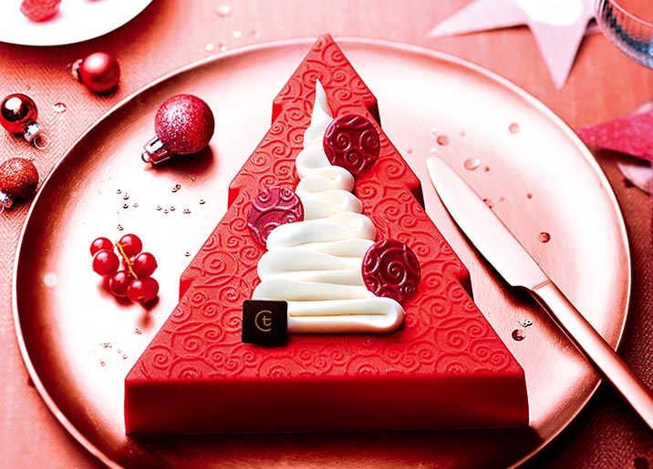 Bûche pâtissière Sapin vanille - fruits rouges