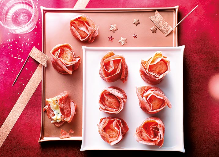 9 Roses croustillantes, garniture brie et truffe