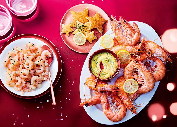 Crevettes entières crues
