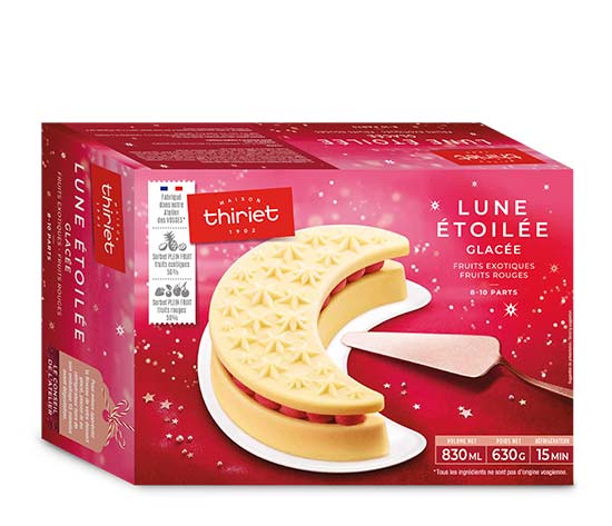Bûche glacée Lune étoilée exotique - fruits rouges