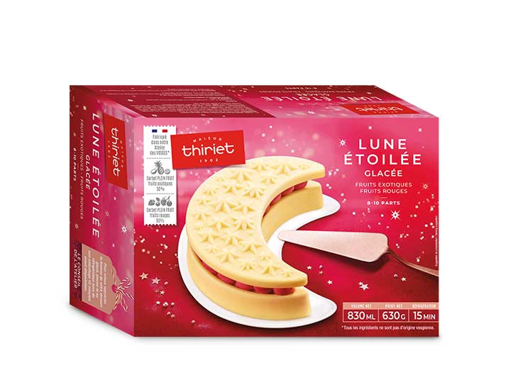 Bûche glacée Lune étoilée exotique - fruits rouges