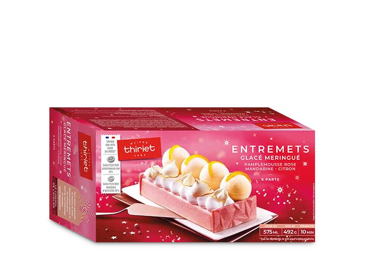 Bûche glacée meringuée pamplemousse - mandarine