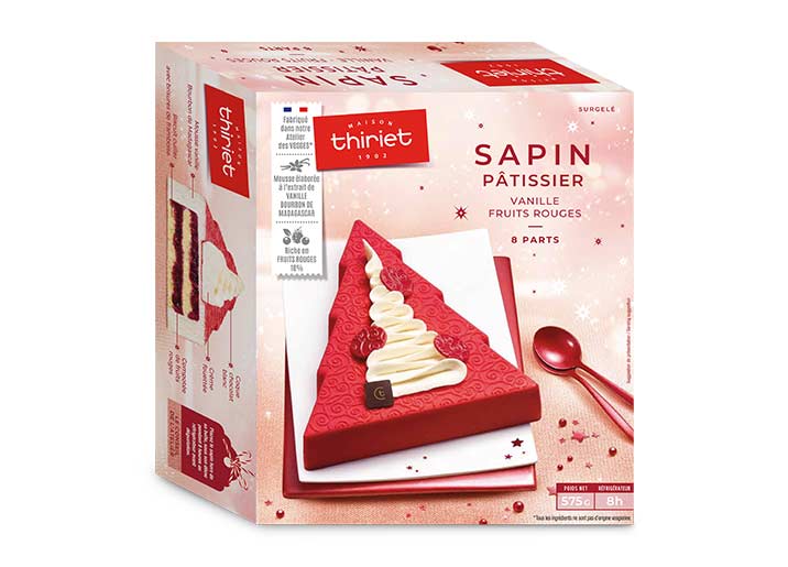 Bûche pâtissière Sapin vanille - fruits rouges