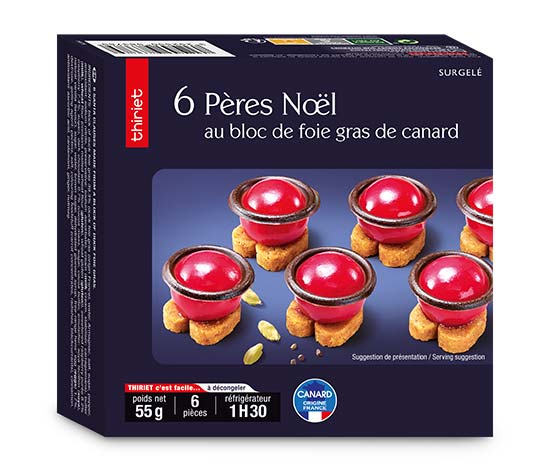 6 Pères Noël au bloc de foie gras de canard