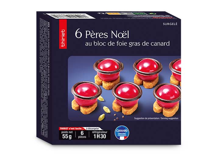 6 Pères Noël au bloc de foie gras de canard