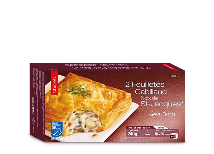 2 Feuilletés cabillaud et noix de St-Jacques