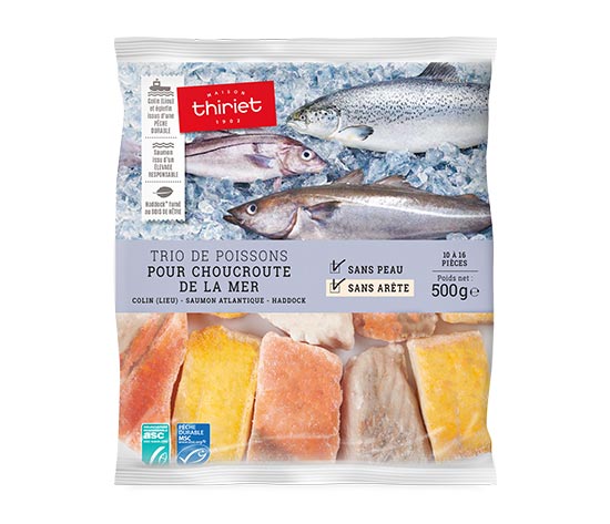 Trio de poissons pour choucroute de la mer