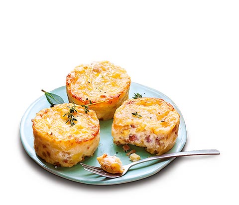 4 Mini gratins crozets lardons Reblochon