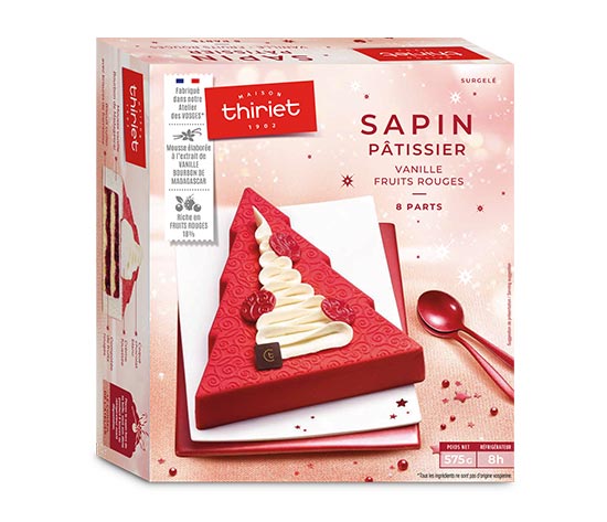 Bûche pâtissière Sapin vanille - fruits rouges