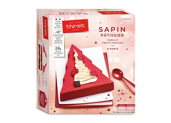 Bûche pâtissière Sapin vanille - fruits rouges