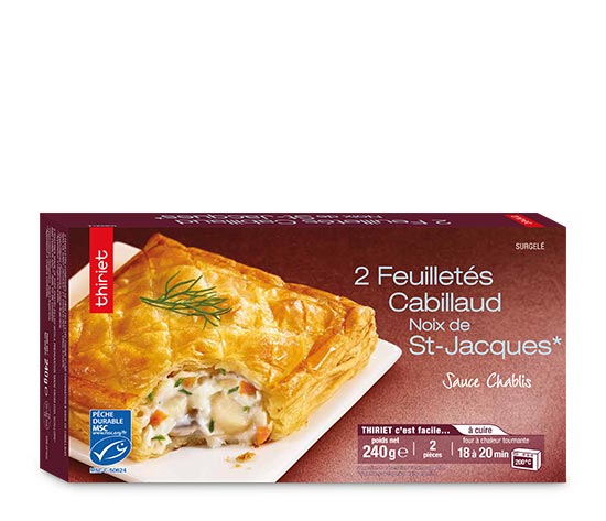 2 Feuilletés cabillaud et noix de St-Jacques