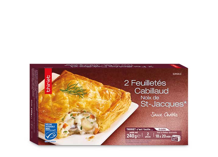2 Feuilletés cabillaud et noix de St-Jacques