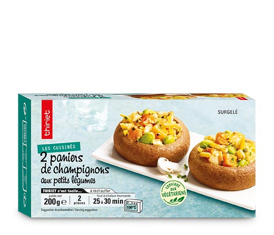 2 Paniers de champignons aux petits légumes