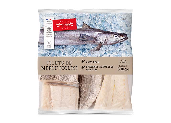 Filets de merlu (colin) avec peau