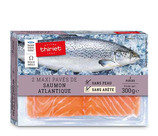 2 Maxi pavés de saumon Atlantique origine Ecosse