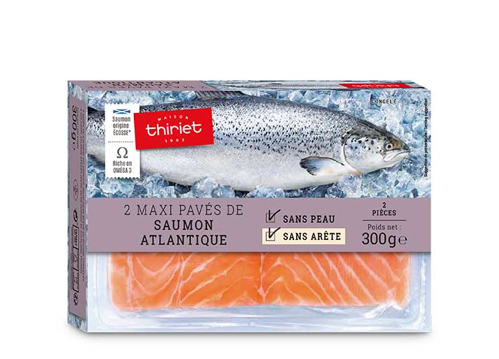 2 Maxi pavés de saumon Atlantique origine Ecosse