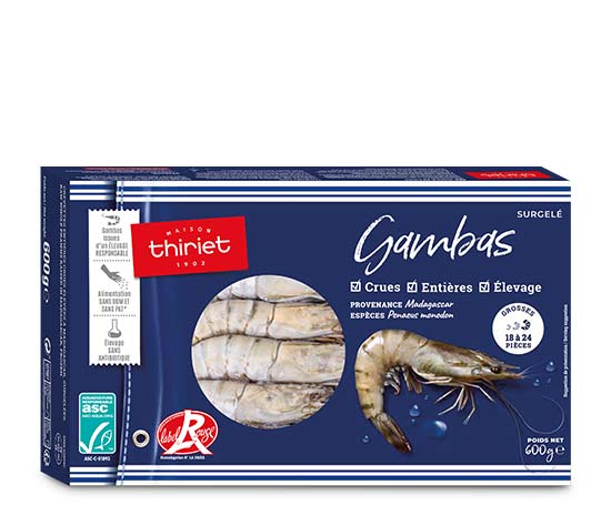 Gambas entières crues de Madagascar