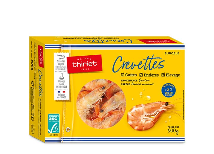 Crevettes entières cuites