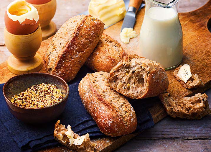 4 Petits pains de campagne aux céréales