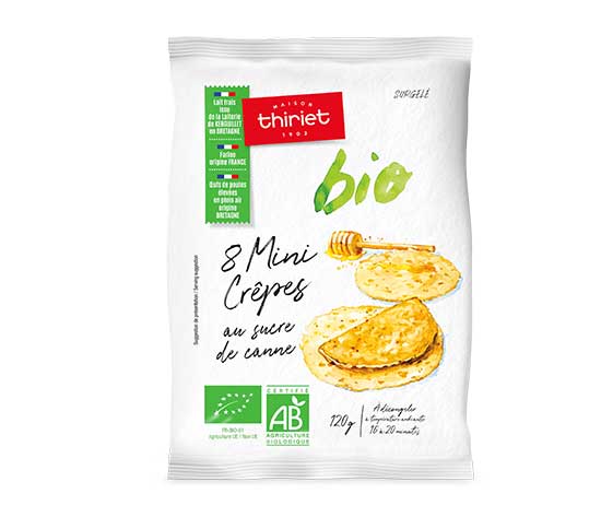 8 mini crêpes au sucre de canne biologiques