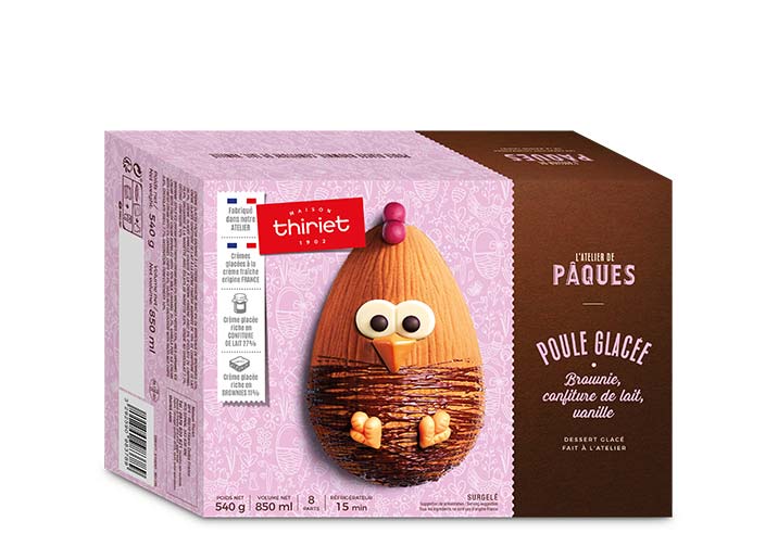 Poule glacée brownie - confiture de lait - vanille