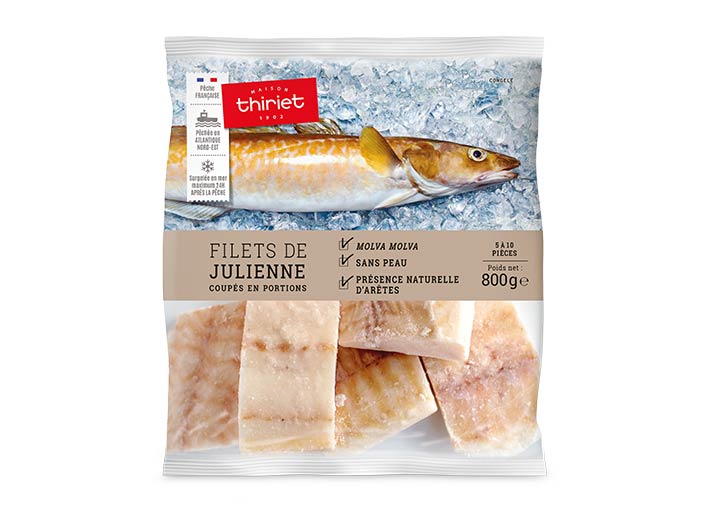 Filets de julienne coupés en portions