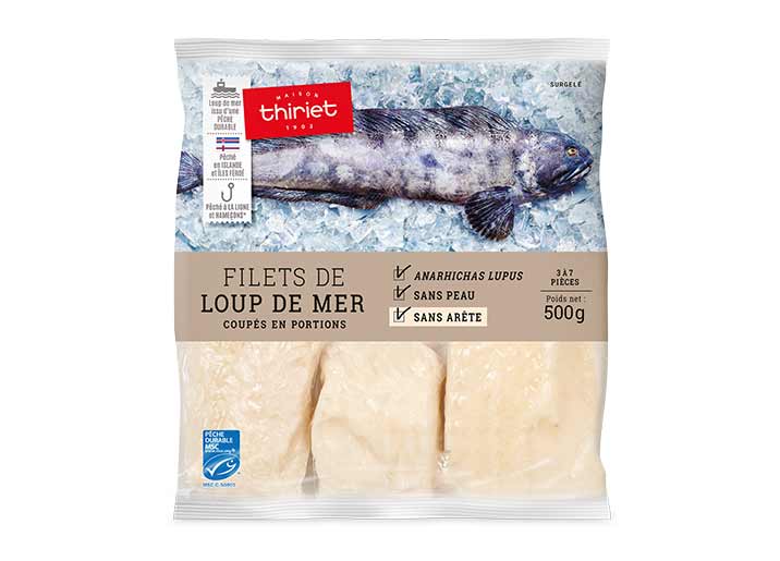 Filets de loup de mer coupés en portions