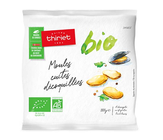 Moules cuites décoquillées biologiques