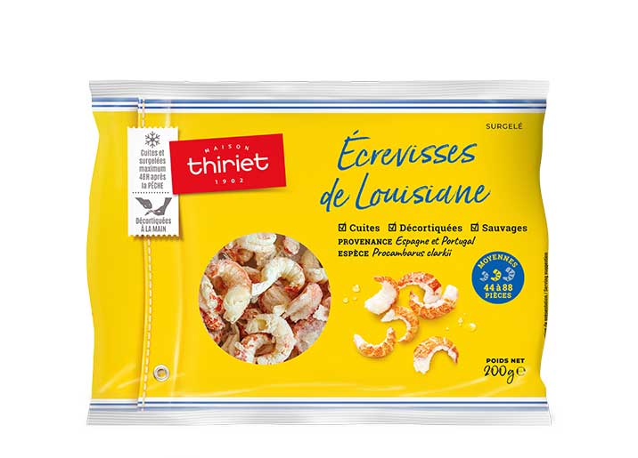 Ecrevisses de Louisiane sauvages décortiquées cuites